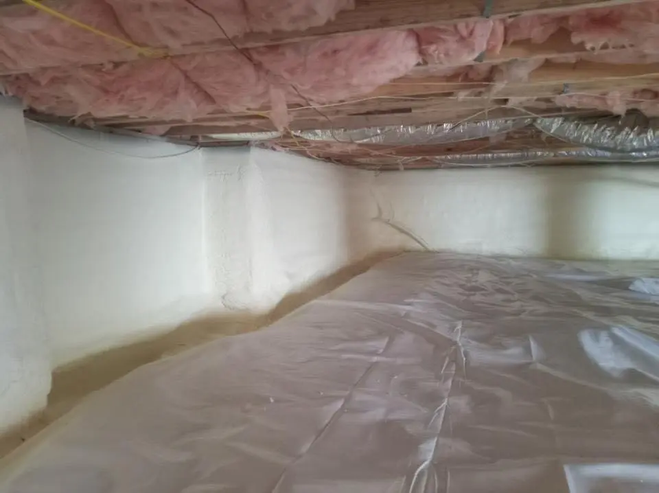Crawl space encapsulation with closed-cell spray foam for Roof Waterproofing in East Greenbush